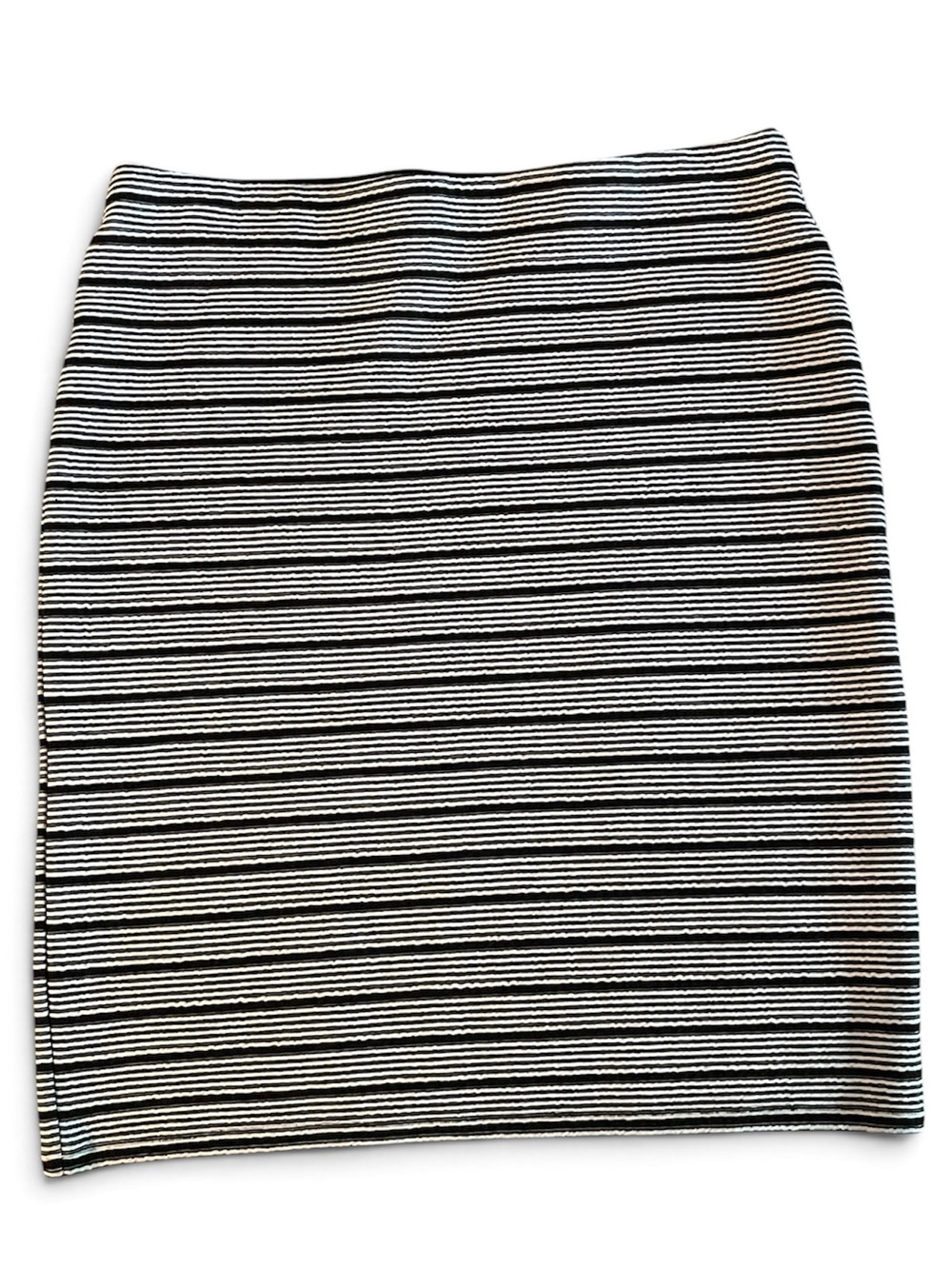 LOFT Black & White Striped Knit Pencil Skirt